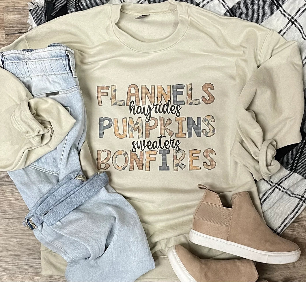 Flannels, Pumpkins, Bonfires Sweatshirt